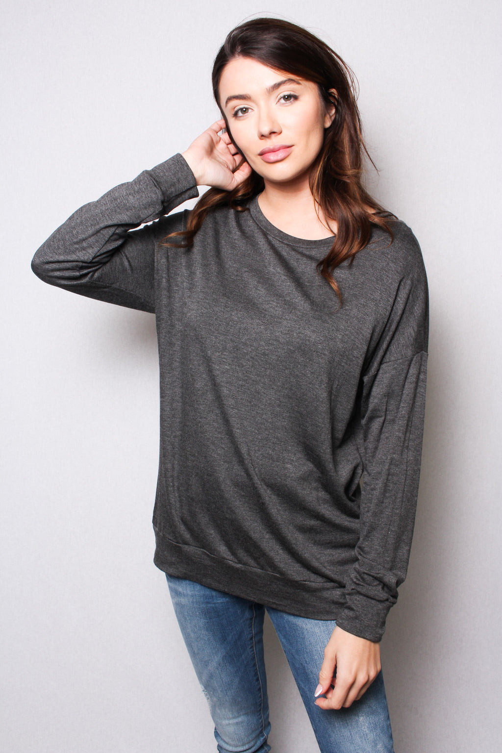 Women's Long Sleeve Light Weight French Terry Top