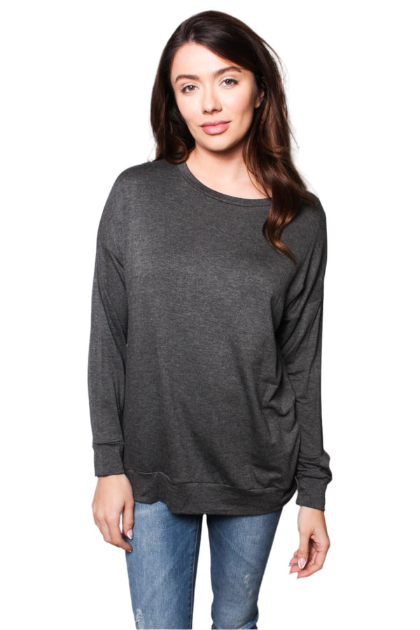 Women's Long Sleeve Light Weight French Terry Top