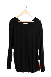 Women's Long Sleeve Scoop Neck Print Back Sweater