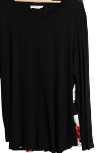 Women's Long Sleeve Scoop Neck Print Back Sweater