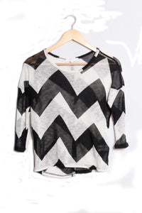 Women's 3/4 Sleeve Flounce Knit Crop Top