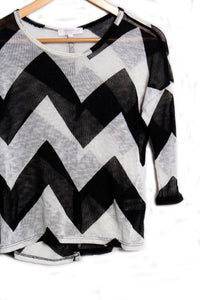 Women's 3/4 Sleeve Flounce Knit Crop Top