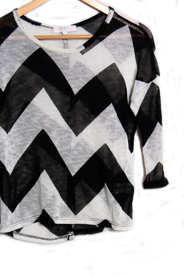 Women's 3/4 Sleeve Flounce Knit Crop Top