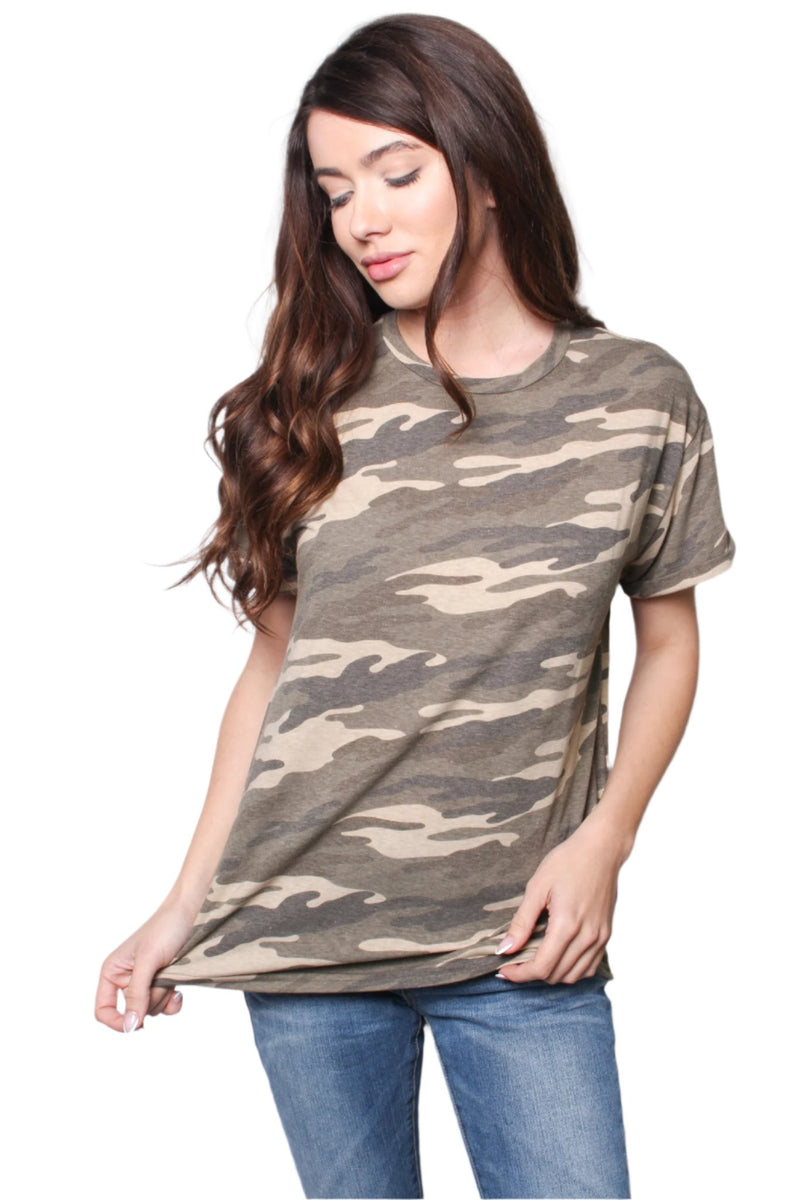 Women's Short Sleeve Comfy Camo T-Shirt