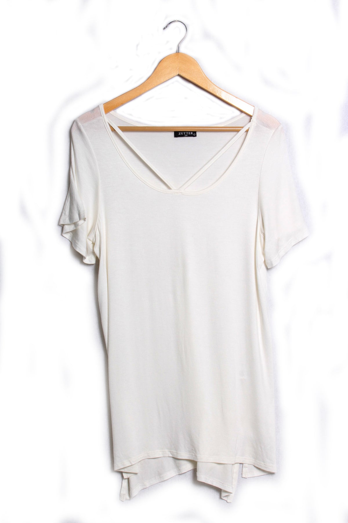 Women's Short Sleeve Scoop Neck Solid Top