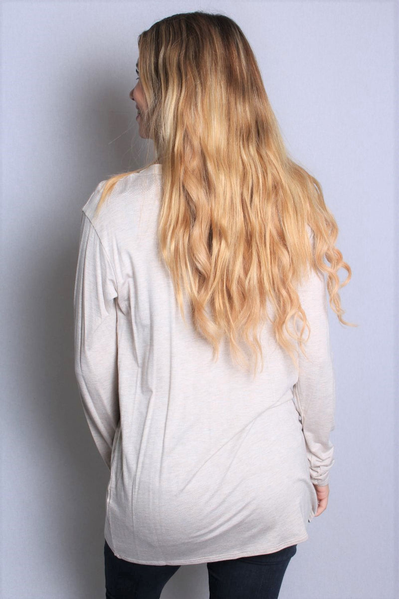 Women's Long Sleeve V-Neck Solid Top