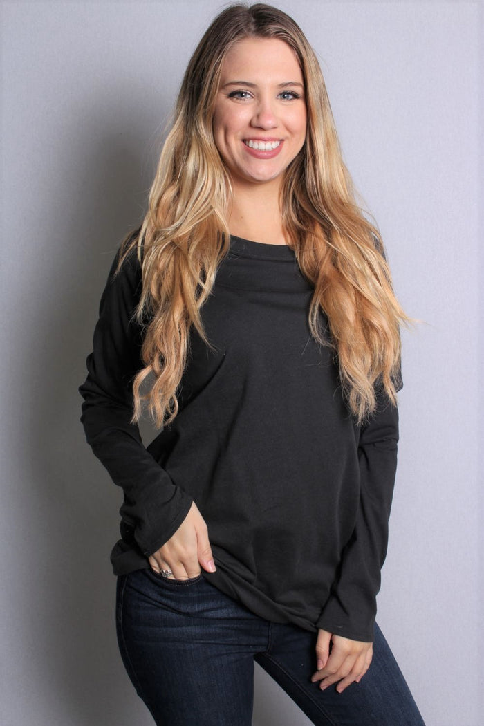 Women's Long Sleeve Loose Fit Solid Top