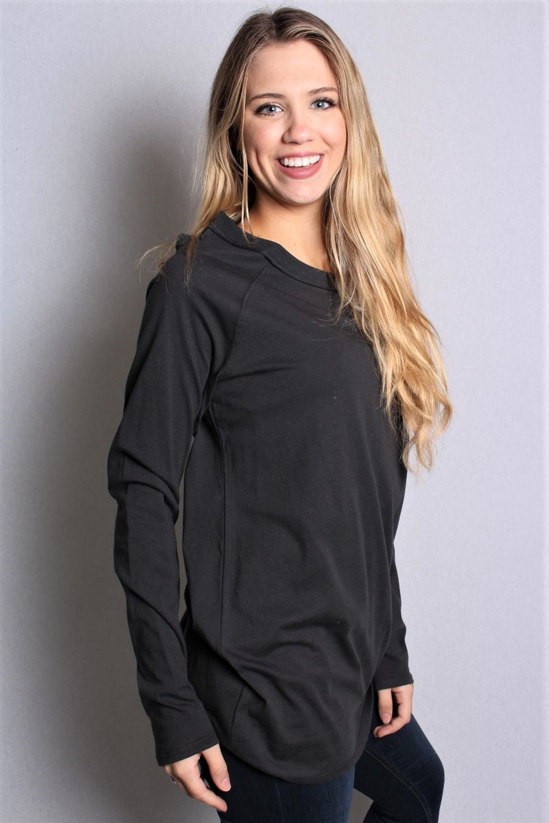 Women's Long Sleeve Loose Fit Solid Top