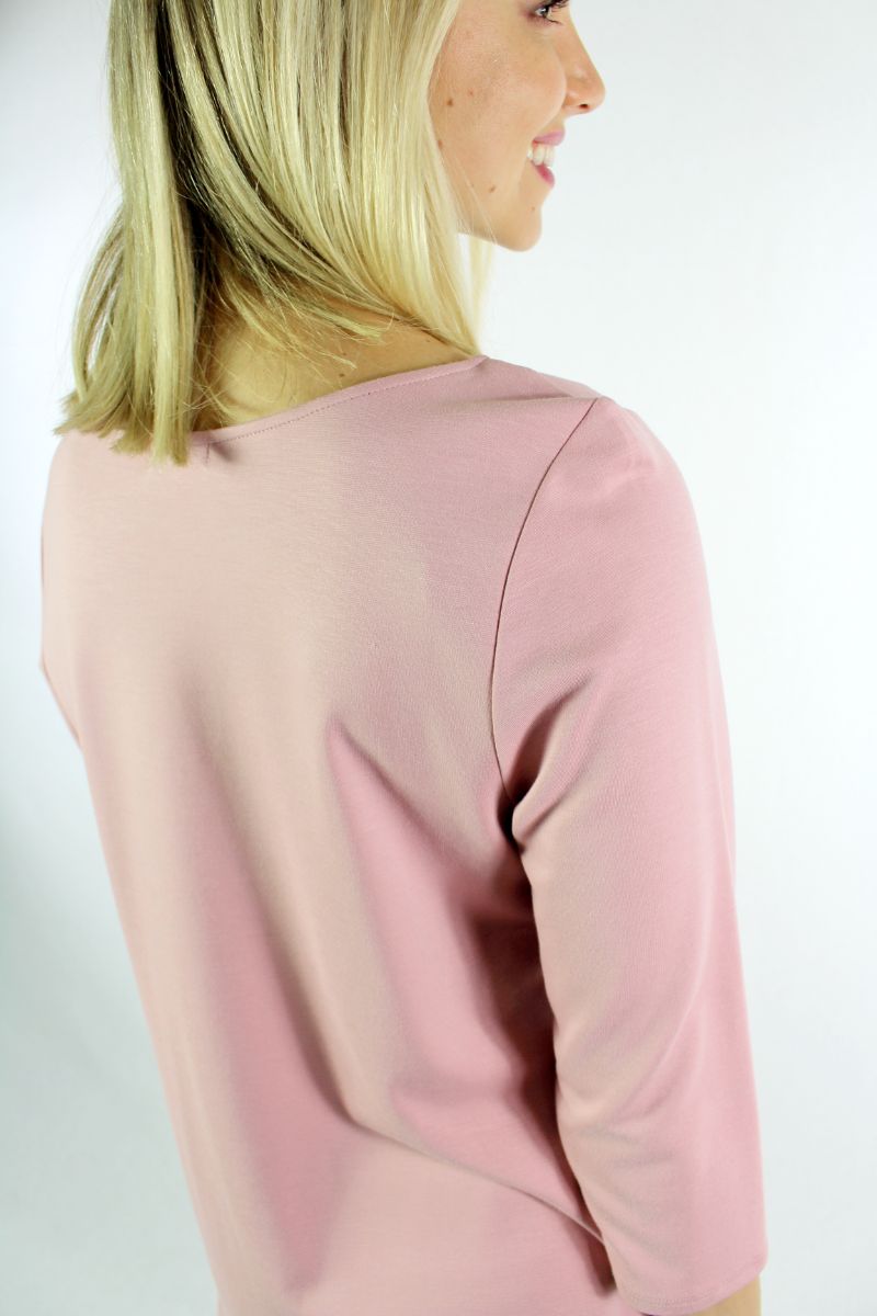 Women's 3/4th Sleeve Round Neck with Slit Top