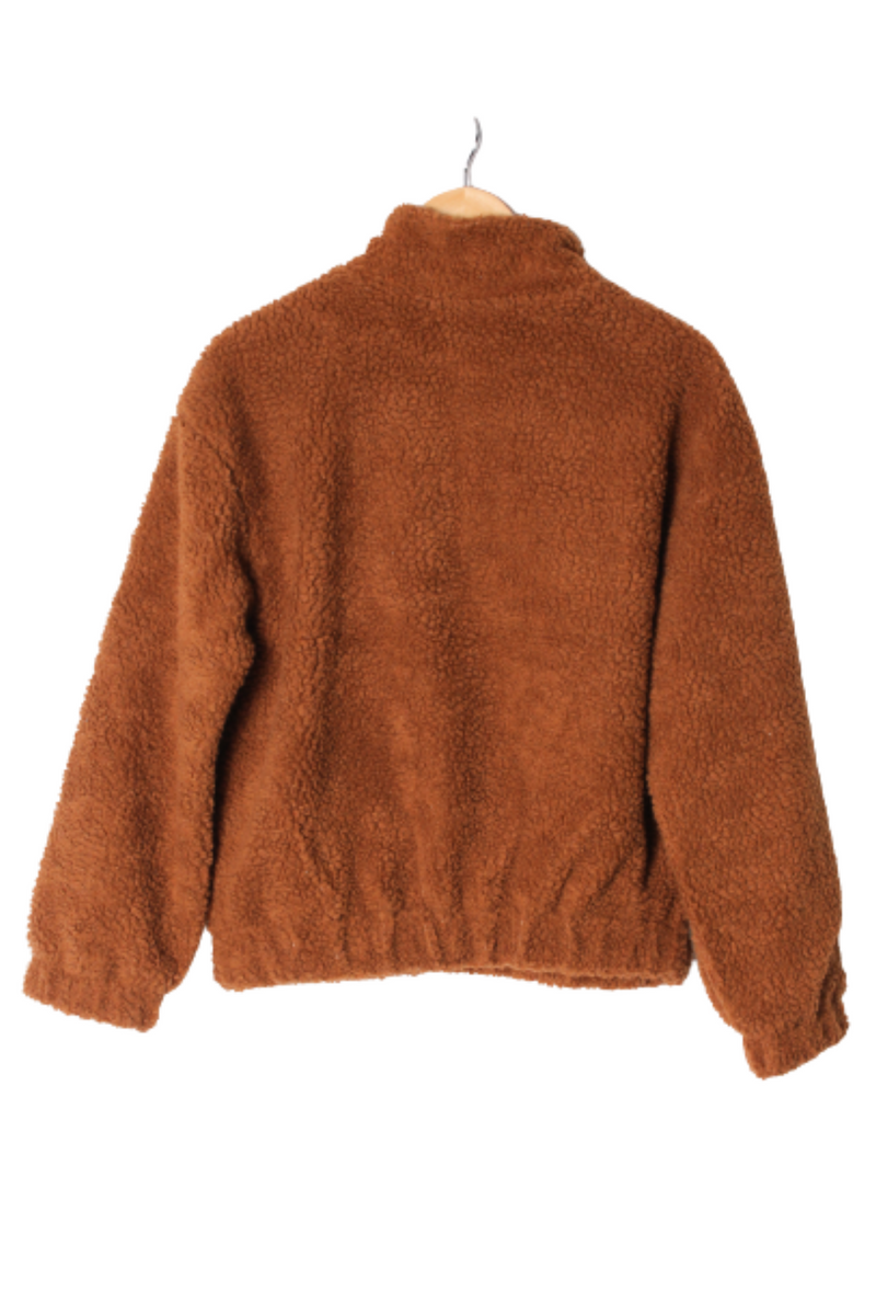 Women's Teddy Zip Long Sleeve Front Sweater