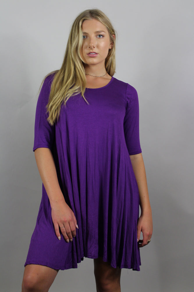 3/4th sleeve tunic dress