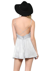 Women's Strappy V Neck Flare Romper