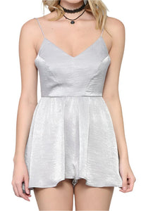 Women's Strappy V Neck Flare Romper