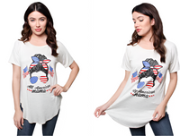 Women's Short Sleeves 'All American Mama' Flowy Tee