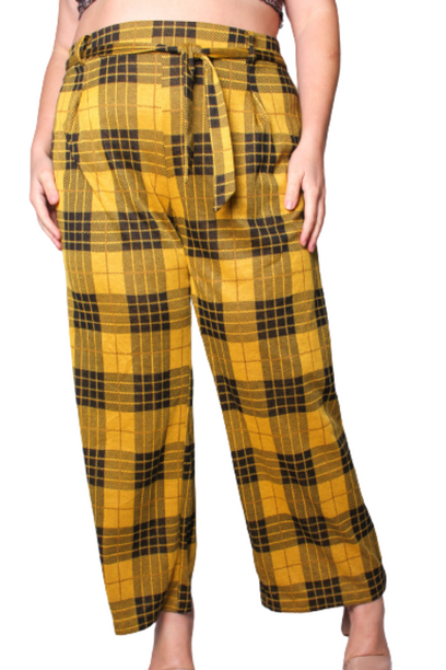 Women's Plus High Waisted Drawstring Plaid Pants – Good Stuff Apparel