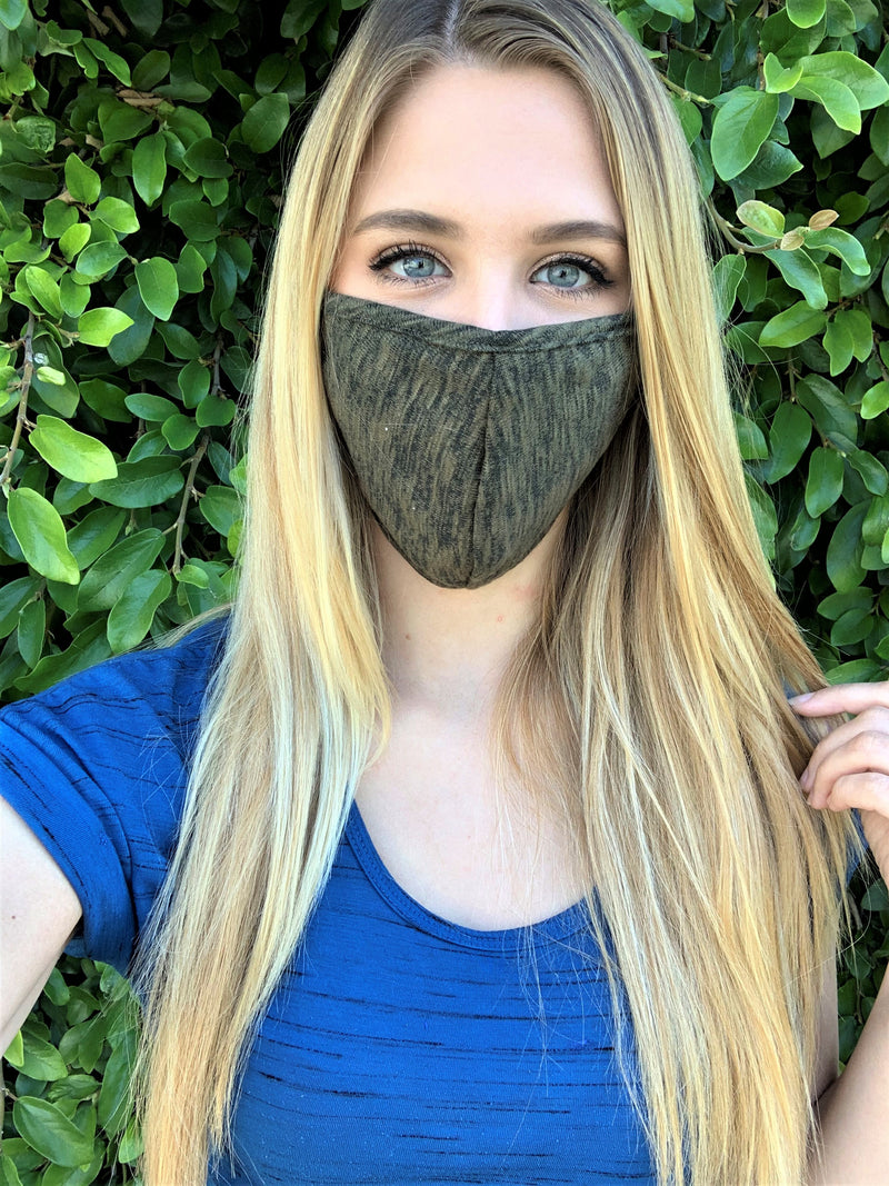 Green Print Comfortable Double Layer Face Mask
