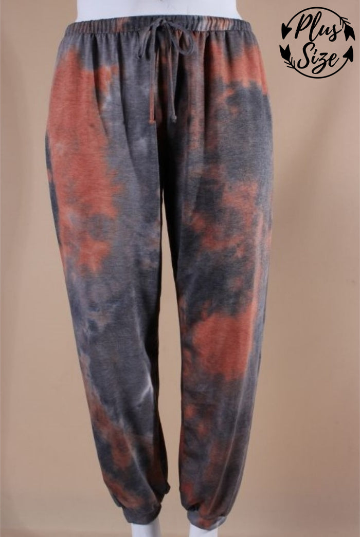 Women's Plus Size Tie Dye Jogger with Side Pockets