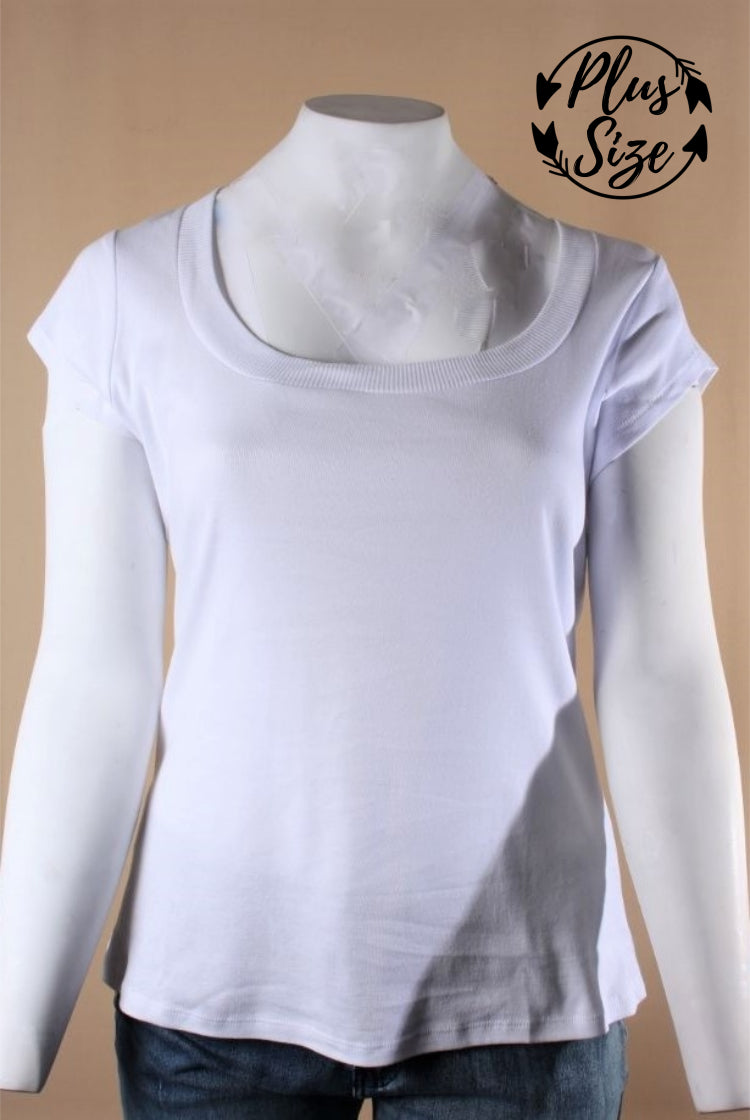 Women's Plus Size Scoop Neck Short Sleeve Shirt